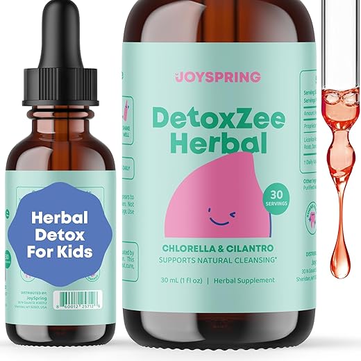 JoySpring - Detox Herbal JoySpring e Limpeza Infantil | Detox Herbal com Extrato de Coentro Proporciona uma Limpeza para Crianças | Suporte à Fala, Melhora Comportamento com um Detox Natural para Crianças | Marca