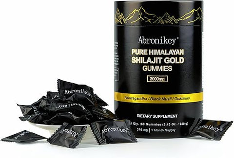 ZWQITDS - Gummies de Ouro de Shilajit Puro do Himalaia, 3000mg, 60 Gummies (240g)