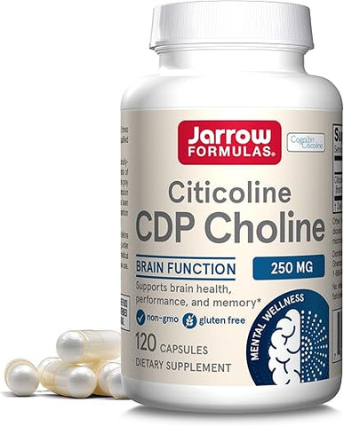 CDP Choline: Suplemento de 250 mg para Memória e Saúde Cerebral – 120 Cápsulas Vegetarianas - Jarrow Formulas