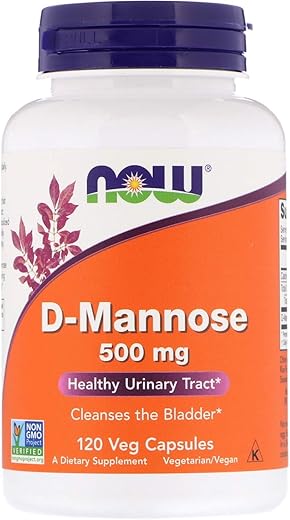 NOW Foods - D-Mannose 500mg 120 Cápsulas (Pacote com 2) – Marca de Produto