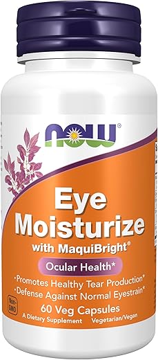 Eye Moisturize com MaquitBright® – 60 Cápsulas Vegetais | Hidratante Ocular | 60g - NOW Foods