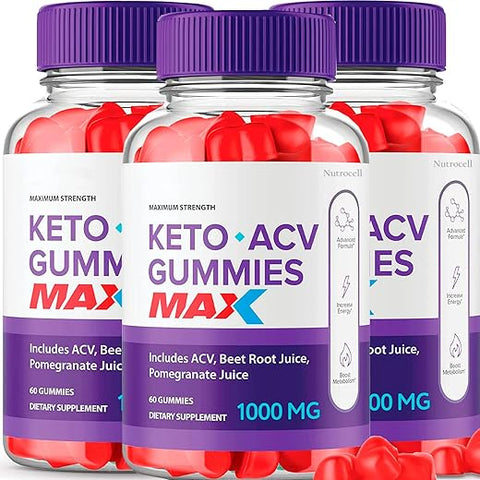 Nutrocell - Biolife Keto Gummies ACV Maax com Suco de Romã, Beterraba e B12 – 60 Gummys Max Strength Bio Lyfe (3 Pack)