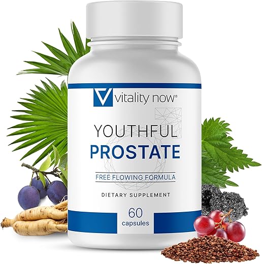 Vitality Now - Juventude Prostática – Saw Palmetto para Homens, Aumenta a Energia com Panax Ginseng, Proteção Antioxidante, Vitamina E, Licopeno, Promove Vitalidade e Bem-Estar – Prostática Juvenil