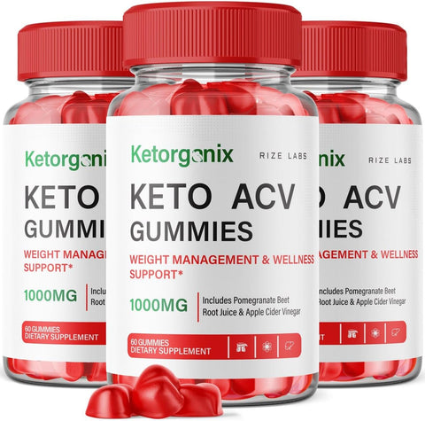 rize labs - (3 Pacotes) Gomas Ketorganix Keto – Gomas Ketorganix Keto ACV para Perda de Peso Avançada com Vinagre de Maçã – Gomitas de Barriga de Gomas Ketorganix Keto com Suplemento de Vinagre de Maçã – Queima de Gordura Abdominal