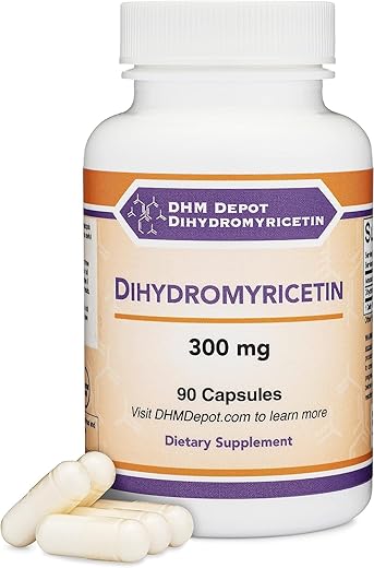 DHM Depot Dihydromyricetin - Dihydromyricetin (DHM) – Extrato de Hovenia Dulcis para Suporte Hepático – 90 Cápsulas 300mg – Obtido Naturalmente da Árvore Oriental de Uva-Passa