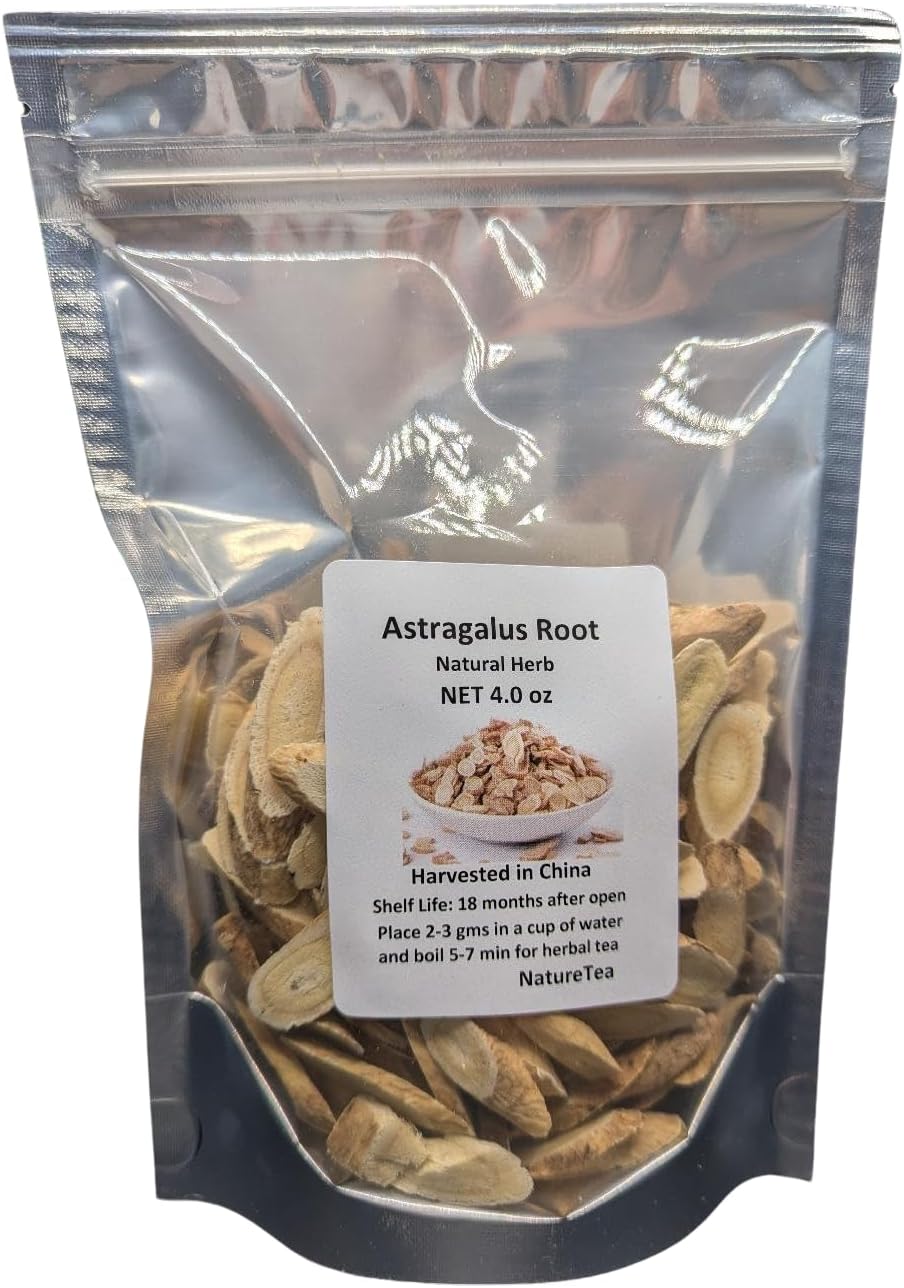 Nature Tea - Raiz de Astragalus – Huang Qi, Fatia de Raiz de Astragalus membranaceus 100% Natural (32 oz)