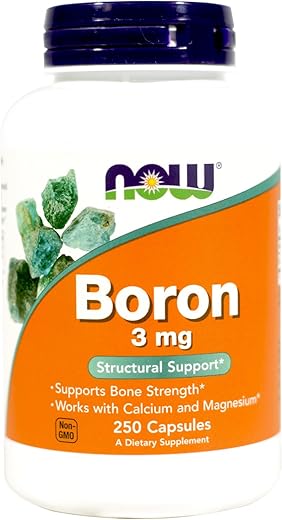NOW Foods - NOW Boron 3 mg – 250 Cápsulas (Pacote com 2) – Marca NOW – Aumente sua saúde óssea e muscular com Boron – Compre Agora!