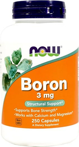 NOW Foods - NOW Boron 3 mg – 250 Cápsulas (Pacote com 2) – Marca NOW – Aumente sua saúde óssea e muscular com Boron – Compre Agora!