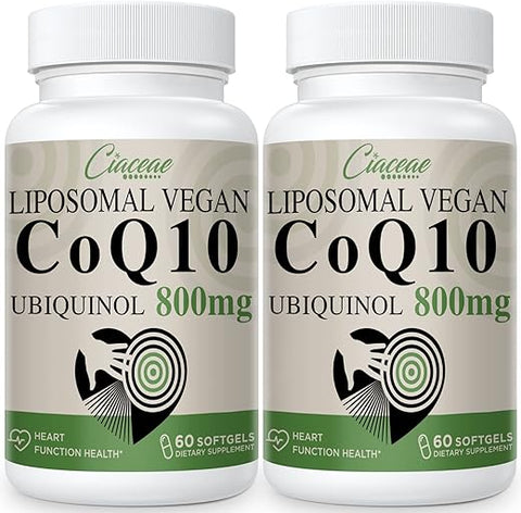 Ciaceae - Liposomal CoQ10 800mg Ubiquinol Softgel – Máxima Absorção, Coenzima Q10 Ubiquinol para Antioxidante e Função Cardíaca – 60 Softgels