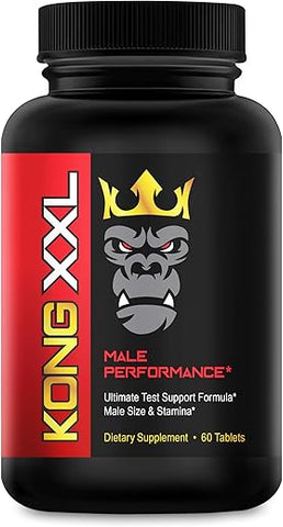 XL Science - Kong XXL – Pílulas de Desempenho e Aumento Masculino Definitivas para Homens – Ganhe de 3 a 6″ em 60 Dias – Tamanho, Potência, Força e Resistência Aumentados – Melhore seu Desempenho – 60 Comprimidos