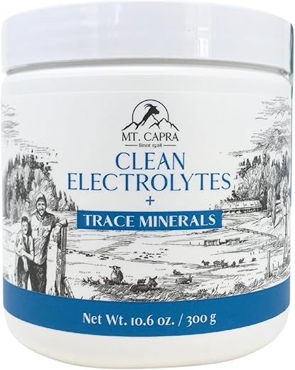 MT. CAPRA SINCE 1928 - Mt. Capra Clean Electrolytes Trace Minerals | Minerais Integrais de Leite de Cabra Alimentada com Grama – Hidratante e Fácil de Misturar | 30 Porções