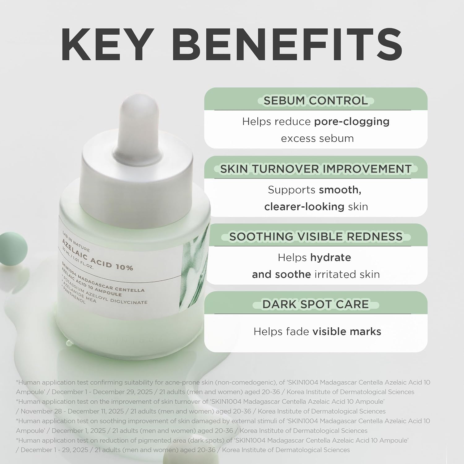 SKIN1004 Azelaic Acid 10% Ampoule, Hydrating Face Serum for Blemish-Prone & Oily Skin, Redness Soothing Serum for face, Visible Marks & Breakout Care with Centella, Korean Skin Care, 1.01 fl.oz / 30ml