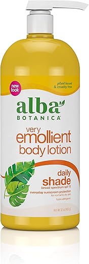 Loção Corporal Muito Emoliente, Proteção Diária FPS 15, 946 ml - Alba Botanica