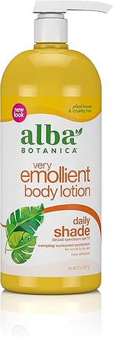Loção Corporal Muito Emoliente, Proteção Diária FPS 15, 946 ml - Alba Botanica