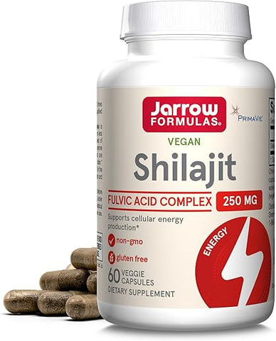 Shilajit 250 mg: Suplemento Alimentar para Energia Celular, 60 Cápsulas Vegetais - Jarrow Formulas