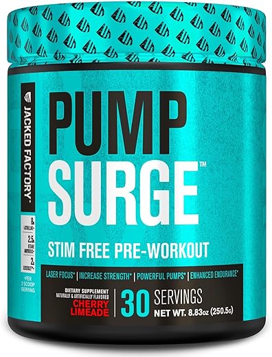 Pumpsurge Pré-Treino Sem Cafeína para Homens – Energia Explosiva e Foco Intenso | 300g - Jacked Factory