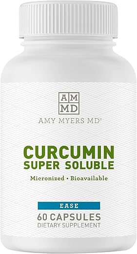 Amy Myers MD - Dr. Amy Myers Cúrcuma Curcumina Super Solúvel 500mg – Suplemento Alimentar, 60 Cápsulas