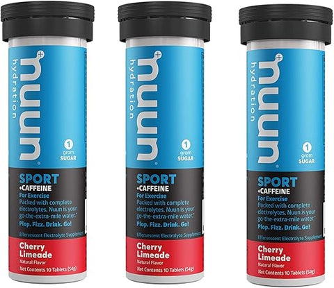 Energy: Comprimidos de Eletrólitos e Cafeína de Cereja Limonada (3 Tubos de 10 Tabs) - Nuun