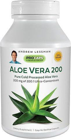 ANDREW LESSMAN - Andrew Lessman Aloe Vera 200-360 Cápsulas – Concentrado Ultra 200:1 de Aloe Vera, Suporte Calmante para Estômago e Sistema Digestivo, Sem Aditivos, Fácil de Engolir – Marca Andrew Lessman