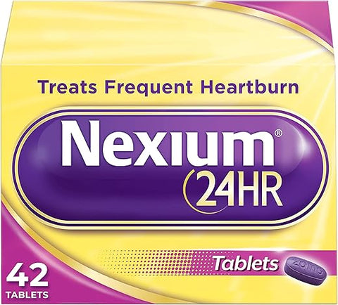 24HR: Alívio para Azia com Esomeprazol Magnésio – 42 Comprimidos para Proteção Durante o Dia e a Noite contra a Azia Frequente - Nexium