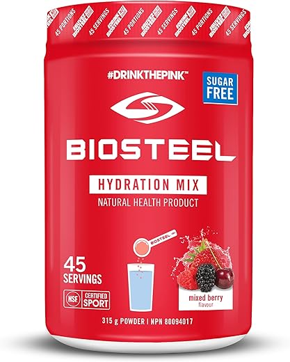 Hydration Mix – Bebida Esportiva em Pó de Eletrólitos Essenciais, Sem Açúcar – Sabor Frutas Vermelhas – 45 Porções - BIOSTEEL