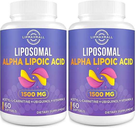 lipmaxmall - Liposomal Alpha Lipoic Acid 1500mg + Acetyl-L-Carnitine 900mg | Potente Antioxidante para Saúde