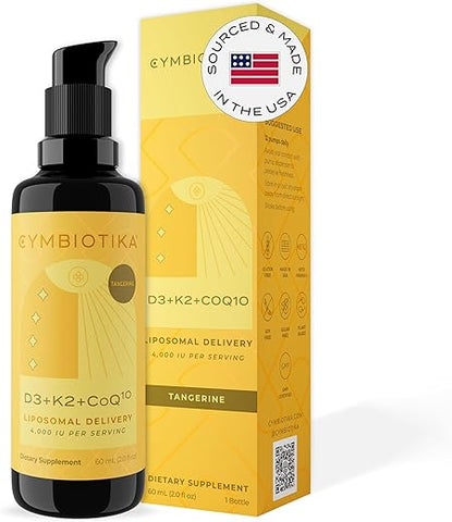 Vitamina D3 K2 CoQ10 Líquido, Suporte Imunológico e Saúde Cardíaca - CYMBIOTIKA