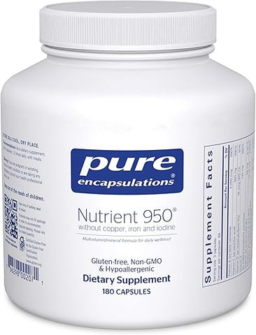 Nutrient 950 Sem Cobre, Ferro – Fórmula Completa de Vitaminas e Minerais – 60 Cápsulas - Pure Encapsulations