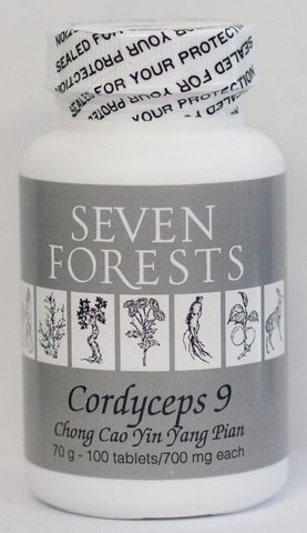 Seven Forests - Cordyceps 9 – 100 Comprimidos | Energia Natural | Marca Líder