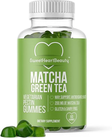 SweetHeartBeauty - Matcha Energy Gummies – Goma de Matcha com Extrato de Chá Verde by Sweetheart Beauty | Detox e Limpeza com Chá Verde | Vegano, Sem Glúten e Não-OGM