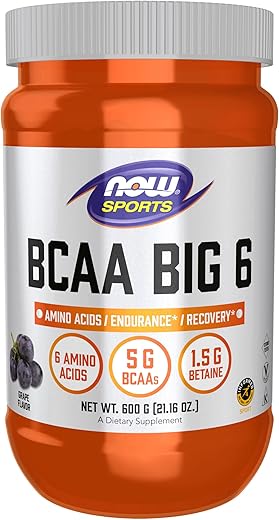 Sports Nutrition BCAA Big 6 Sabor Uva 600g - NOW Foods