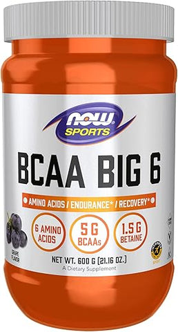 Sports Nutrition BCAA Big 6 Sabor Uva 600g - NOW Foods