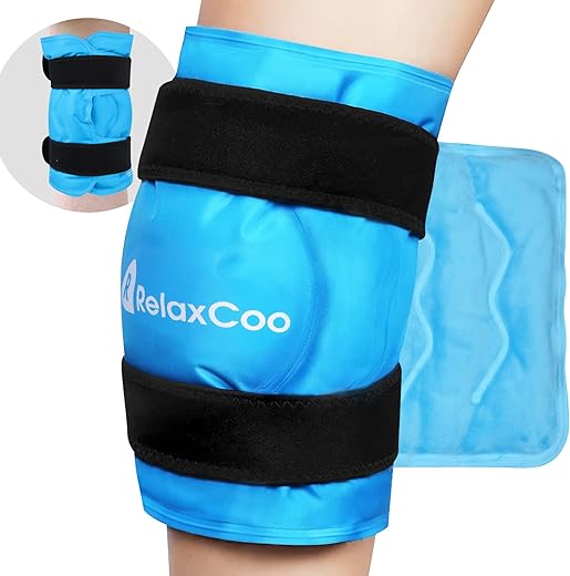 RelaxCoo - Gelo Terapia para Joelho XXL Após Cirurgia, Gel Reutilizável para Lesões no Joelho, Grande Compressa Fria para Alívio da Dor e Inchaço