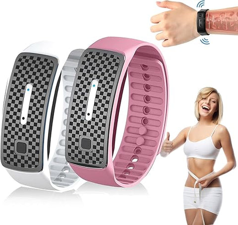 Generic - Pulseira JOSFIT 2024 Atualizada, Braceletes JOSFIT para Desintoxicação, Pulseira de Titânio Lympunclog, Bracelete Ajustável de Titânio para Mulheres e Homens, Rosa Branco 2 PCS