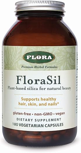 Sil 180 Cápsulas Vegetais – Suplemento de Sílica com Extrato de Cavalinha para Cabelos, Pele e Unhas Saudáveis – Favorece a Formação de Colágeno - Flora