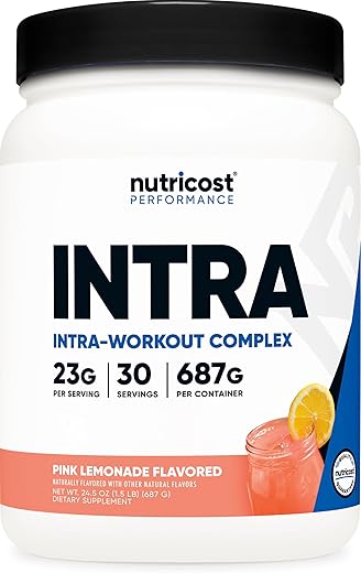 Pó Intra-Treino, 30 Porções (Limão Rosa) – Sem GMO, Sem Glúten, Suplemento Intra-Treino - Nutricost