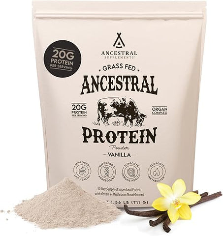 Proteína em Pó de Carne de Pasto, Baunilha, Caldo de Osso de Carne com Órgãos Bovinos – 100% Natural e Nutritivo - Ancestral Supplements