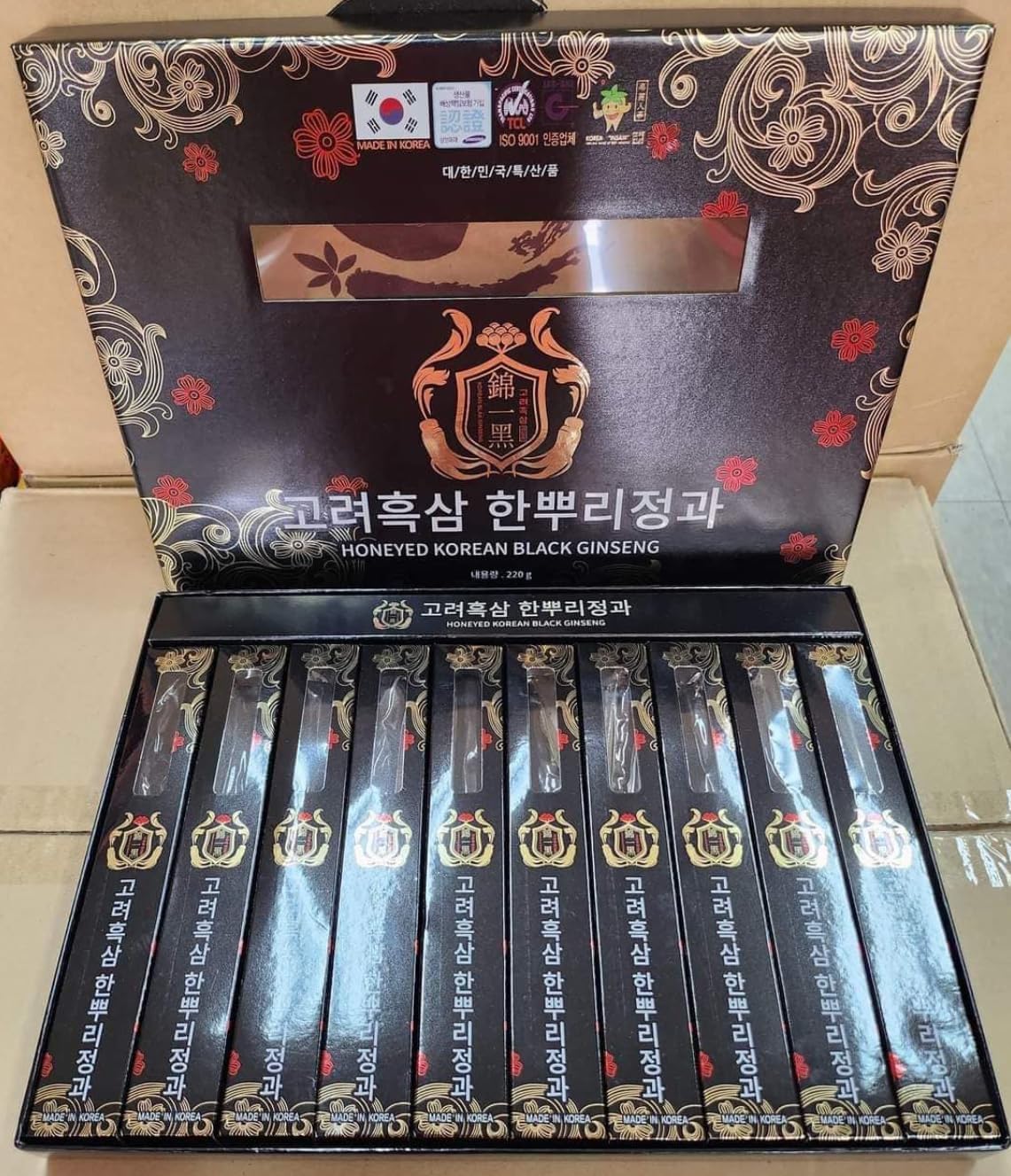 Generic - Raízes de Ginseng Preto Coreano Melado (22g x 10 Raízes) Panax Ginseng Preto