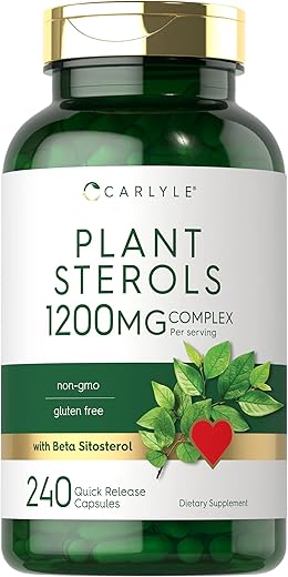 Plant Sterols 1200 mg | 240 Cápsulas Ultra Potentes | Suplemento Sem OGM e Glúten | com Beta Sitosterol | Marca Carlyle - Carlyle