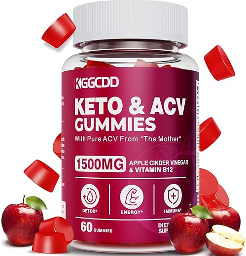 KGGCDD - Keto ACV Gummies: Suplemento Keto em Gomas para Emagrecimento Avançado – Mulheres e Homens, com 1500MG de Vinagre de Maçã