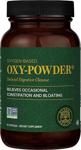 Global Healing Center - Global Healing Oxy-Powder Limpeza do Cólon, Alívio da Prisão de Ventre para Mulheres | 100% Natural | 60 Cápsulas