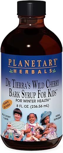 Planetary Herbals - Xarope de Casca de Cerejeira Selvagem para Crianças – 8 Onças (236 ml) |