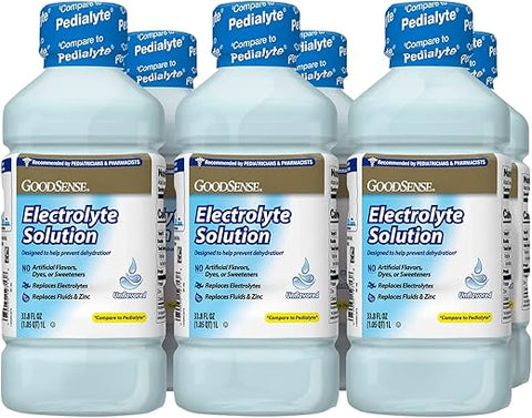 Solução Eletrolítica Líquida, Sem Sabor, 1000 ml (Pack com 6 unidades) - GoodSense