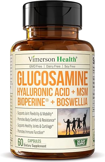 Vimerson Health - Glucosamina Sulfato com Ácido Hialurônico, Bioperina e MSM