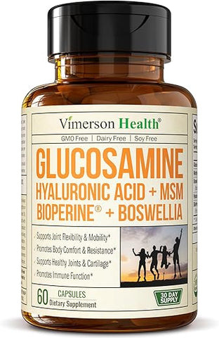 Vimerson Health - Glucosamina Sulfato com Ácido Hialurônico, Bioperina e MSM