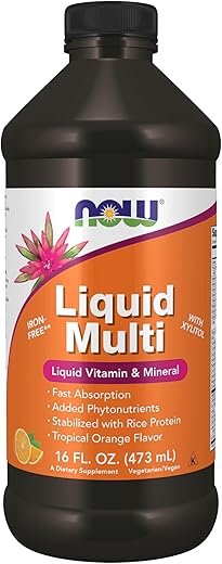 Suplementos, Multi Líquido, Sabor Laranja Tropical, Absorção Rápida, com Fitonutrientes Adicionados, 473 ml - NOW Foods