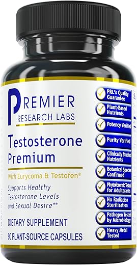 Testosterone Premium – Aumente sua Vitalidade | 100% Natural | 60 cápsulas - Premier Research Labs