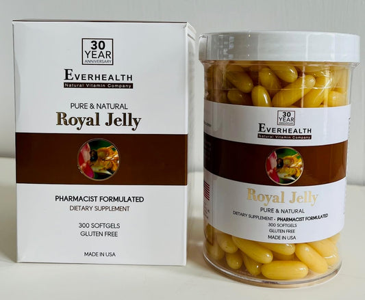 Geléia Real Vital 1000mg (300 Cápsulas) Suplemento Dietético Autêntico de Qualidade Pura e Genuína Há Mais de 30 Anos - EVERHEALTH