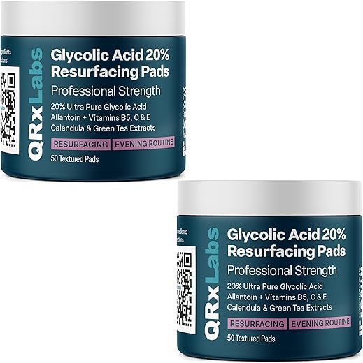 Pads de Ácido Glicólico 20% para Rosto – Renovação e Rejuvenescimento Facial - QRxLabs
