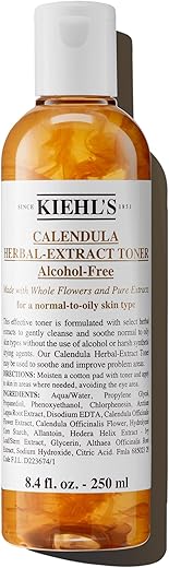 Kiehl’s Tônico Facial Calêndula Herbal Extract, Sem Álcool, Pele Normal a Oleosa, Reduz Visivelmente Vermelhidão – 100ml